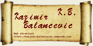 Kazimir Balančević vizit kartica